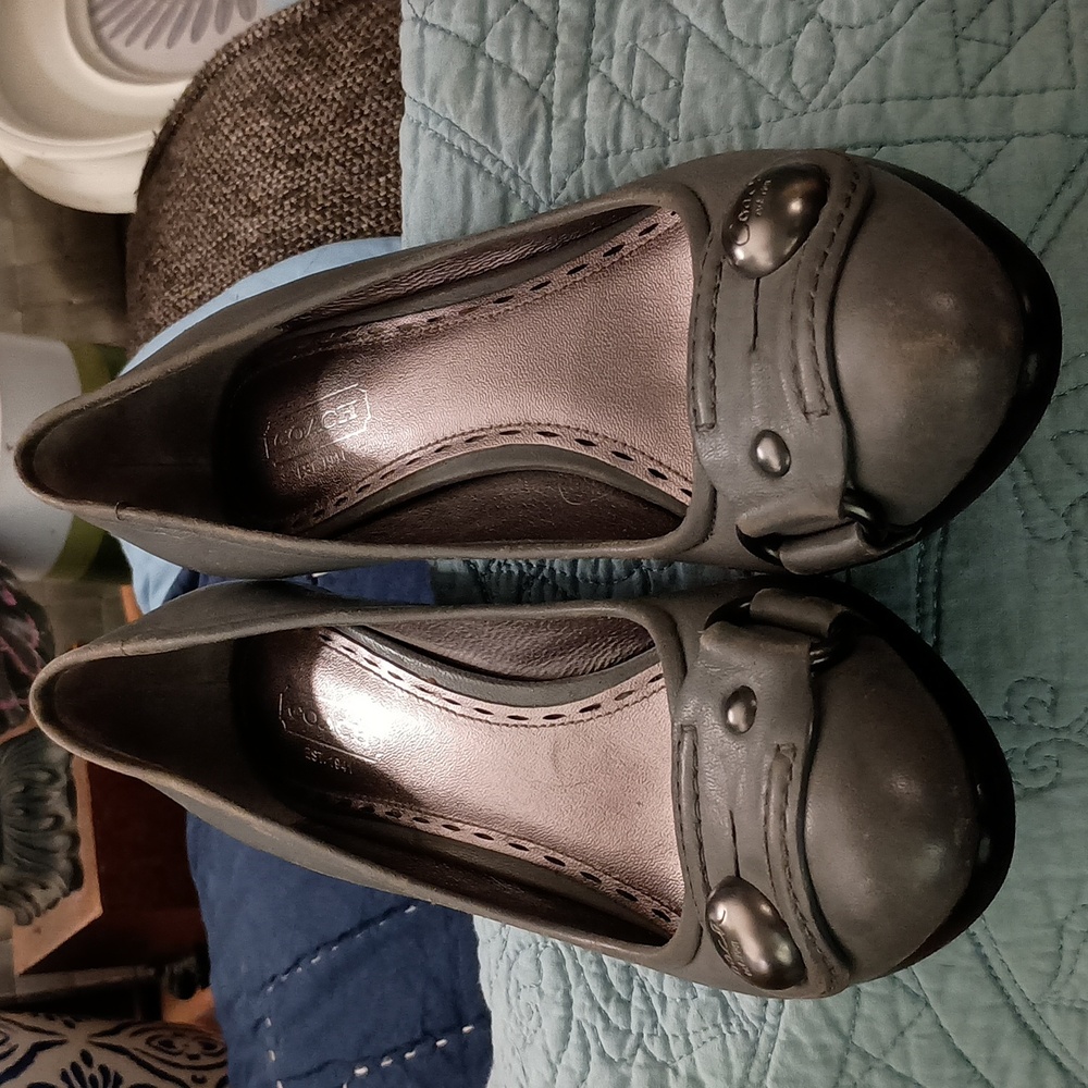 Coach Gray Leather Heels Classic